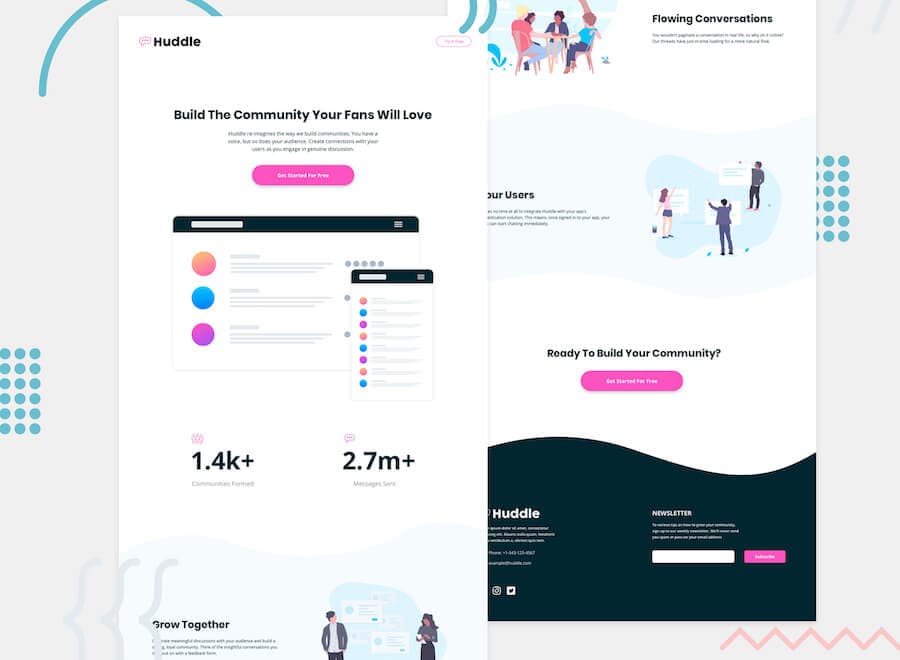 Huddle Landing Page preview