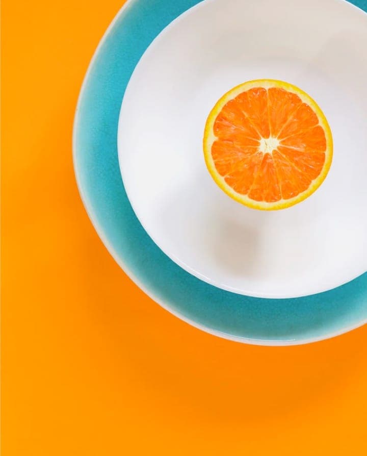 orange slice on a plate