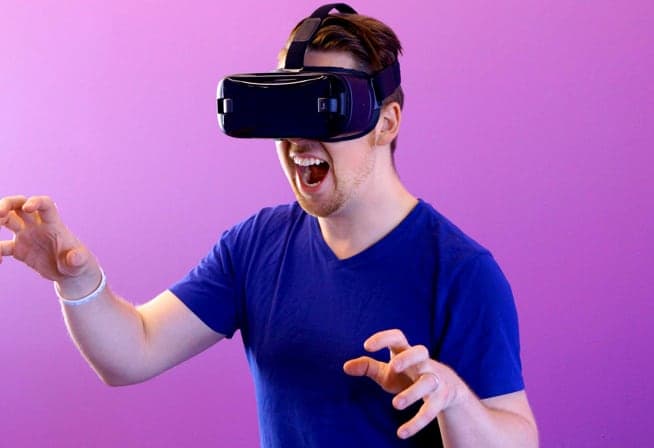 person with a vr headset on