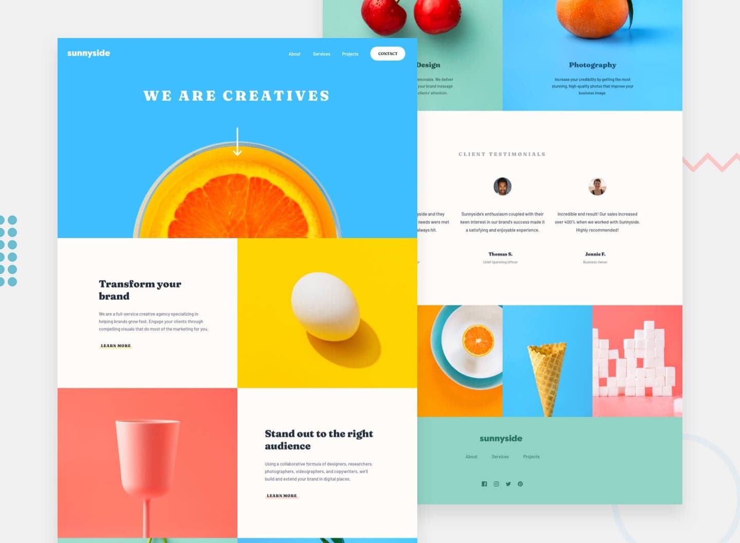 Sunnyside Agency Landing Page preview